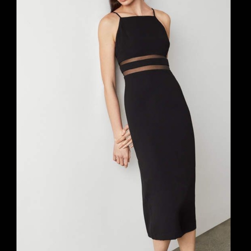 BCBGMAXAZRIA Organdy Trim Midi Dress - Size 0